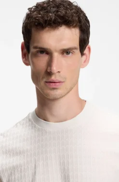 T-Shirt aus Baumwolle mit geometrischem Jacquard-Muster