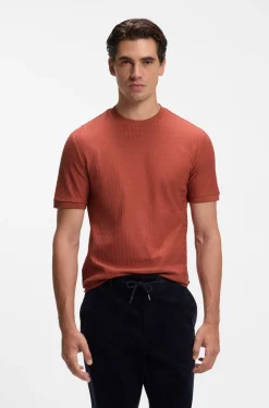 T-Shirt aus Baumwolle mit geometrischem Jacquard-Muster
