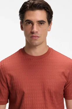 T-Shirt aus Baumwolle mit geometrischem Jacquard-Muster