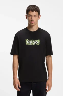 T-Shirt aus Baumwolle mit gesticktem Logo-Artwork
