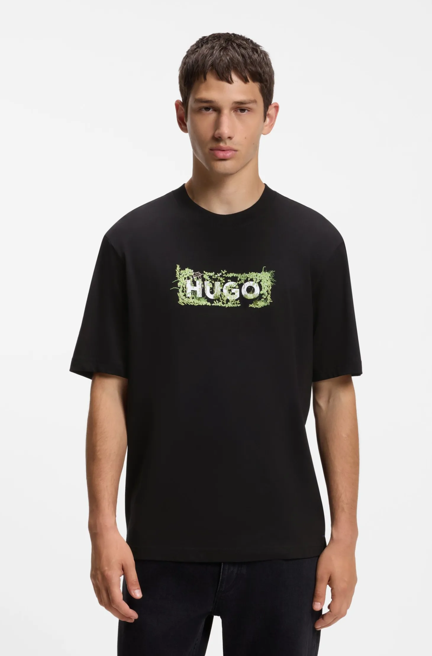 T-Shirt aus Baumwolle mit gesticktem Logo-Artwork