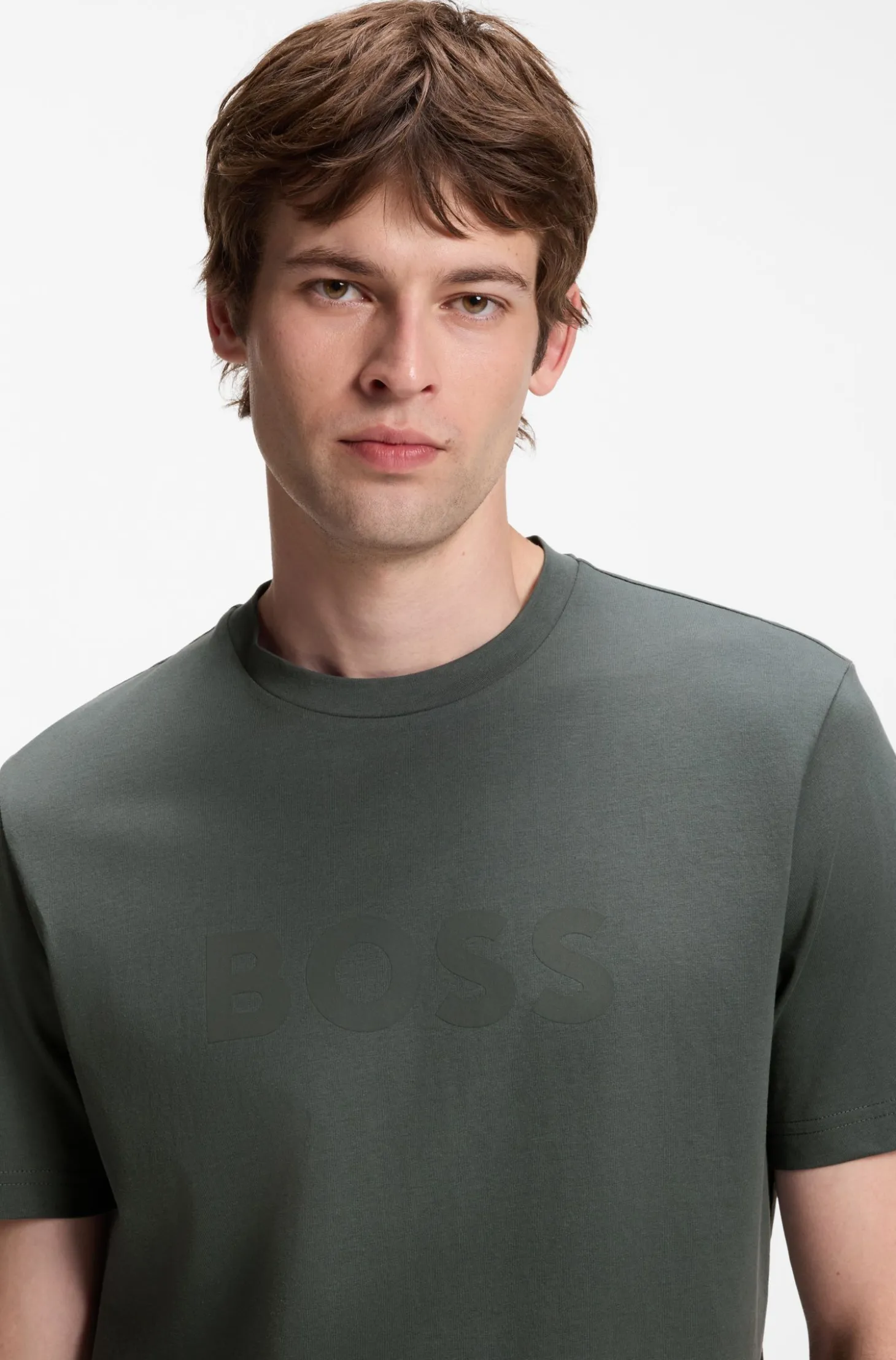 T-Shirt aus Baumwolle mit großem tonalem Logo