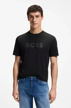 T-Shirt aus Baumwolle mit großem tonalem Logo