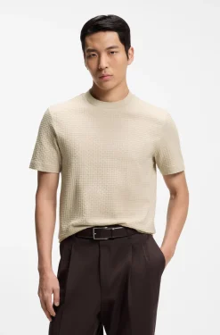 T-Shirt aus Baumwolle mit Jacquard-Muster