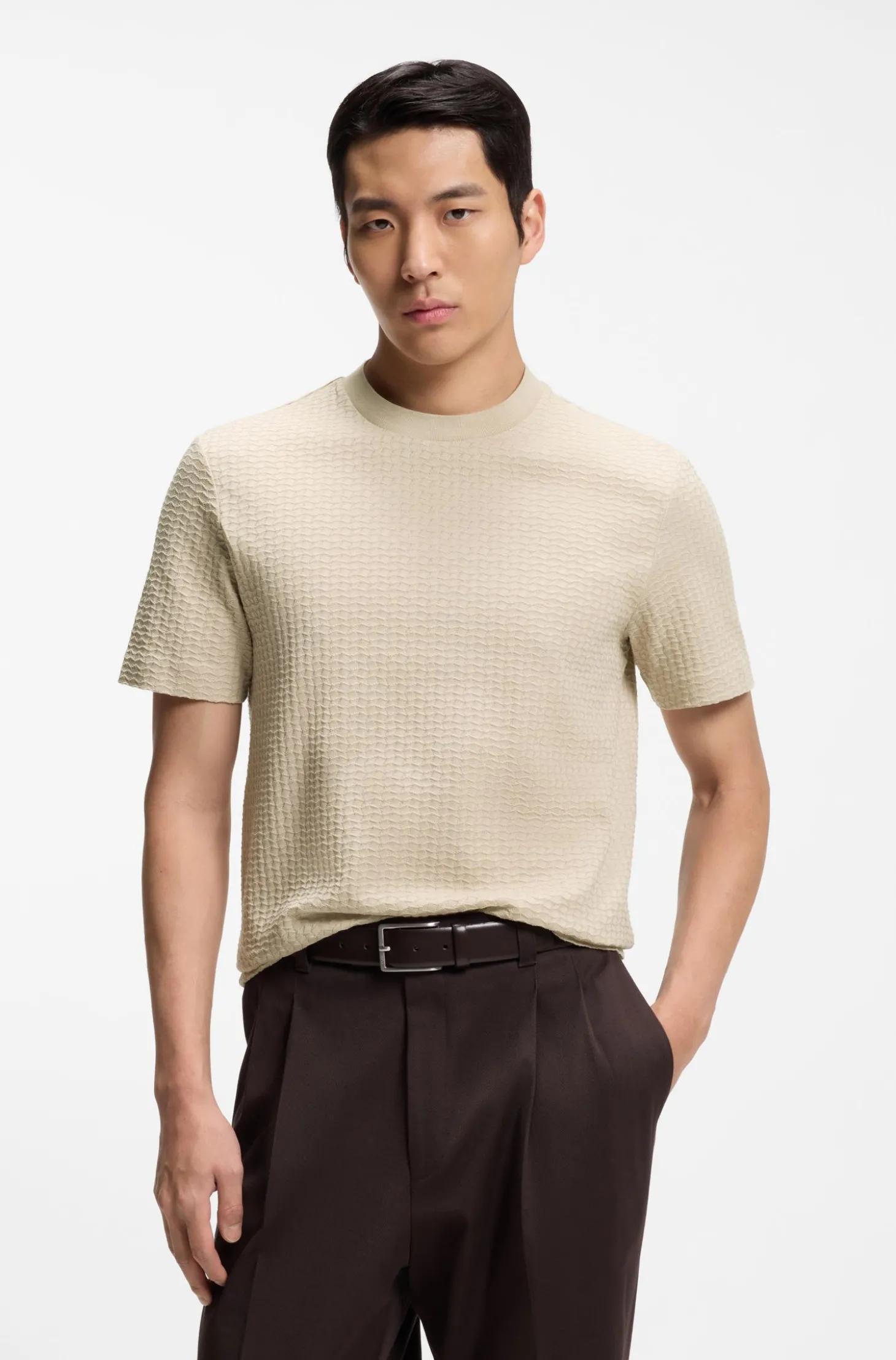T-Shirt aus Baumwolle mit Jacquard-Muster