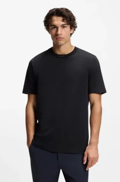T-Shirt aus Baumwolle mit Logo am Rundhalsausschnitt