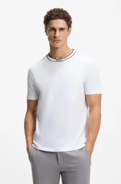 T-Shirt aus Baumwolle mit Logo am Rundhalsausschnitt
