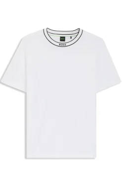 T-Shirt aus Baumwolle mit Logo am Rundhalsausschnitt