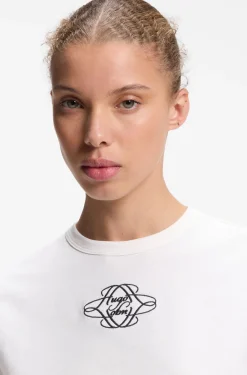 T-Shirt aus Baumwolle mit Logo-Stickerei