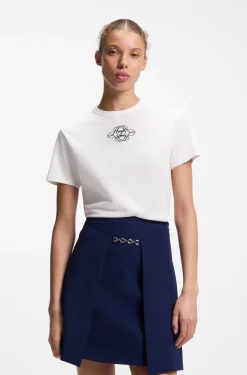 T-Shirt aus Baumwolle mit Logo-Stickerei