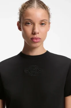 T-Shirt aus Baumwolle mit Logo-Stickerei