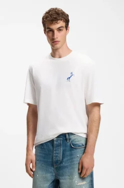 T-Shirt aus Baumwolle mit Wüsten-Print und Rundhalsausschnitt