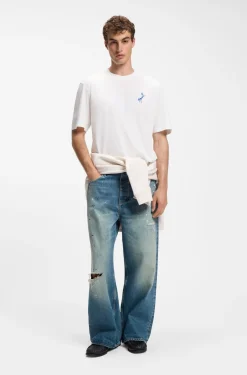 T-Shirt aus Baumwolle mit Wüsten-Print und Rundhalsausschnitt