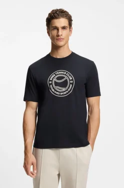 T-Shirt aus Baumwoll-Jersey mit Tennis-Artwork
