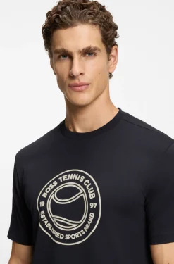 T-Shirt aus Baumwoll-Jersey mit Tennis-Artwork