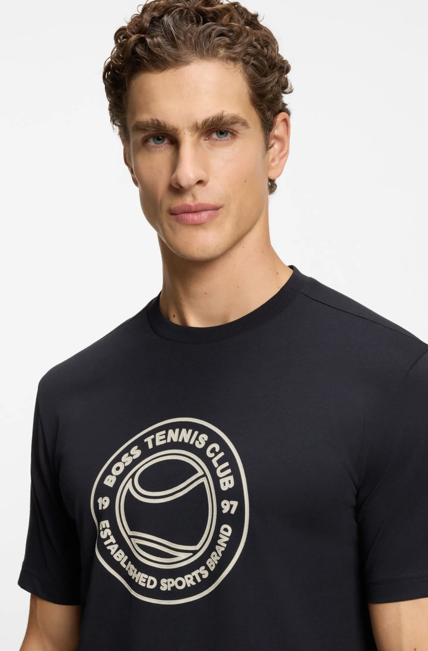 T-Shirt aus Baumwoll-Jersey mit Tennis-Artwork