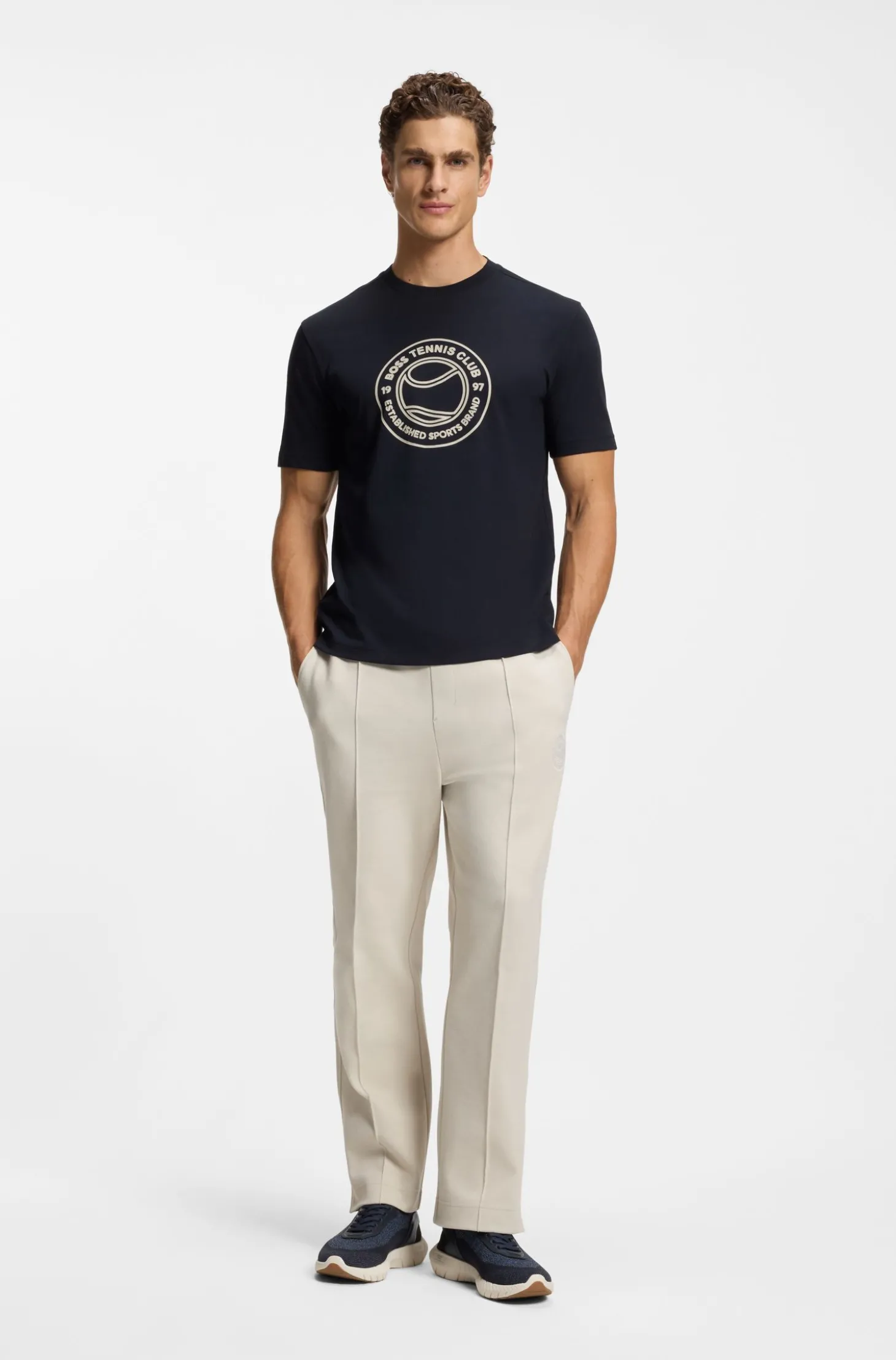T-Shirt aus Baumwoll-Jersey mit Tennis-Artwork