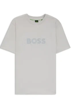 T-Shirt aus Baumwoll-Jersey mit doppeltem Logo-Artwork