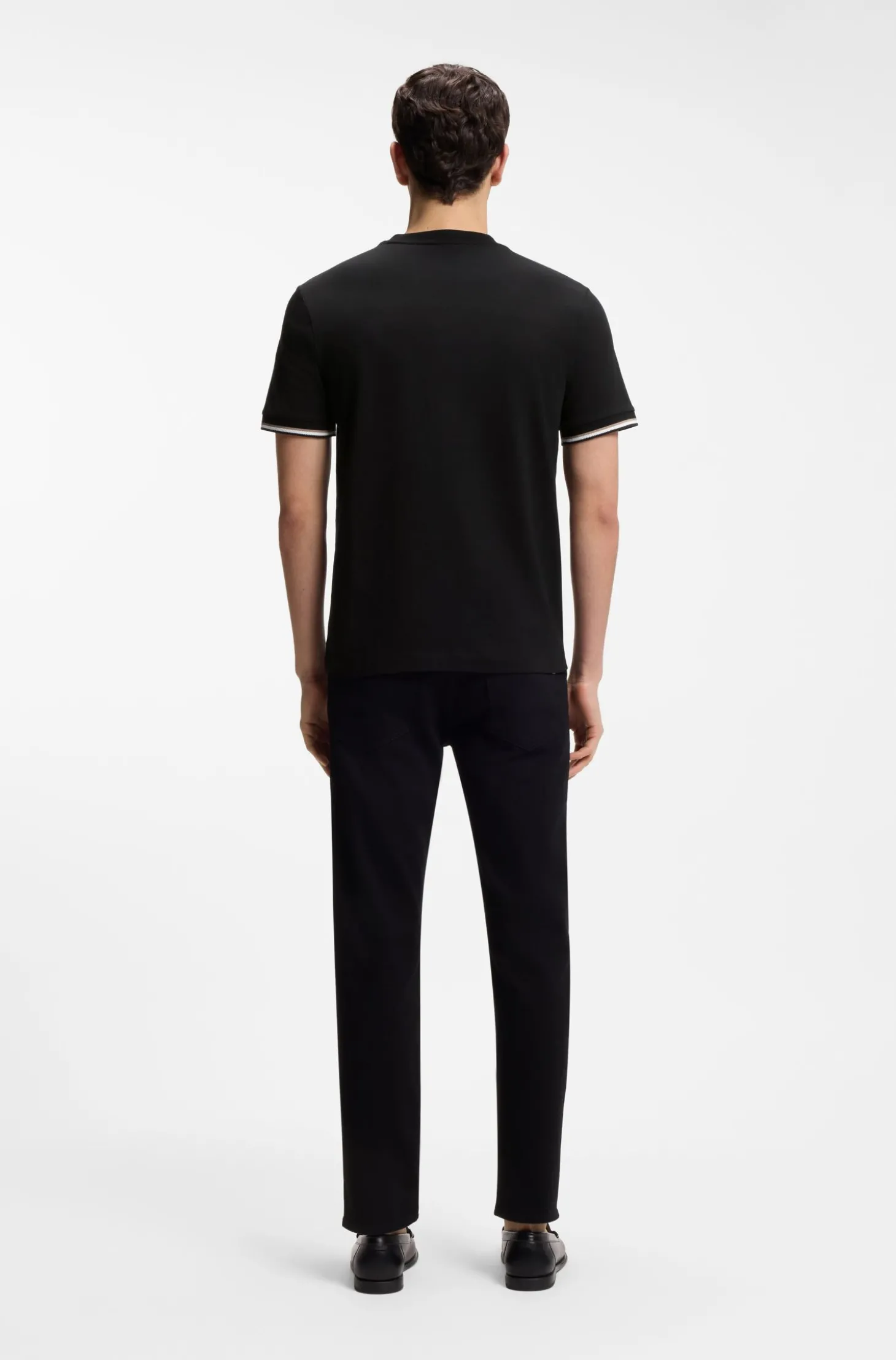 T-Shirt aus Baumwoll-Jersey mit Signature-Streifen an den Bündchen