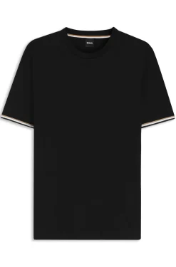 T-Shirt aus Baumwoll-Jersey mit Signature-Streifen an den Bündchen