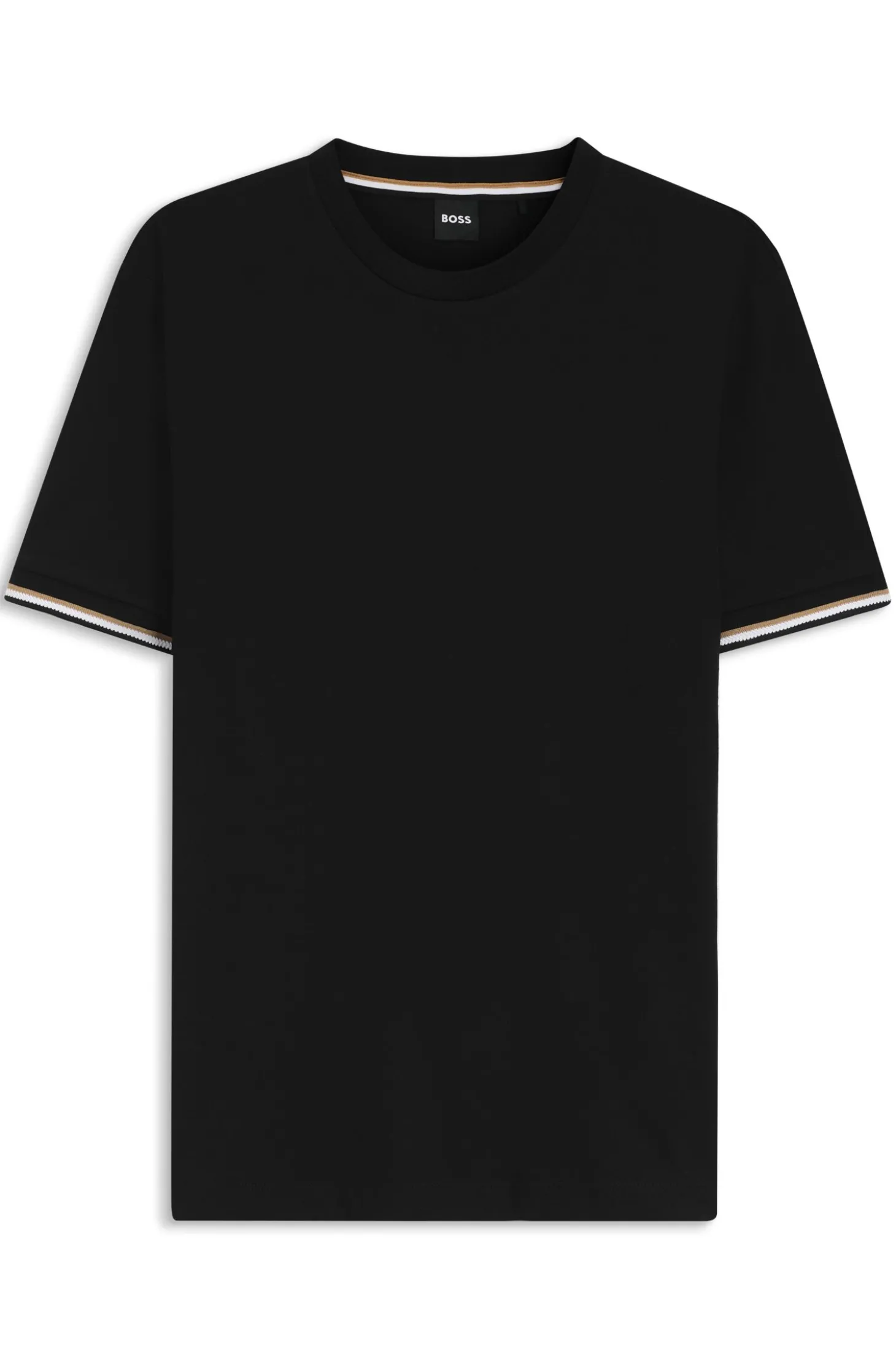 T-Shirt aus Baumwoll-Jersey mit Signature-Streifen an den Bündchen