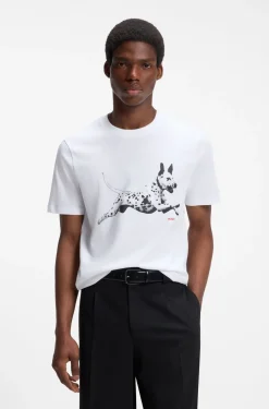 T-Shirt aus Baumwoll-Jersey mit Tier-Artwork