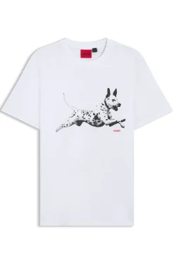 T-Shirt aus Baumwoll-Jersey mit Tier-Artwork
