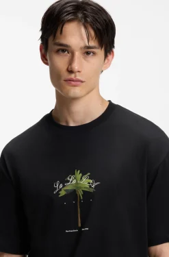 T-Shirt aus Baumwoll-Jersey mit Palmen-Artwork