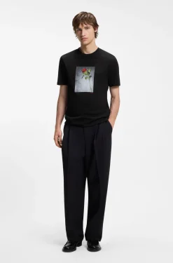 T-Shirt aus Baumwoll-Jersey mit Artwork-Print