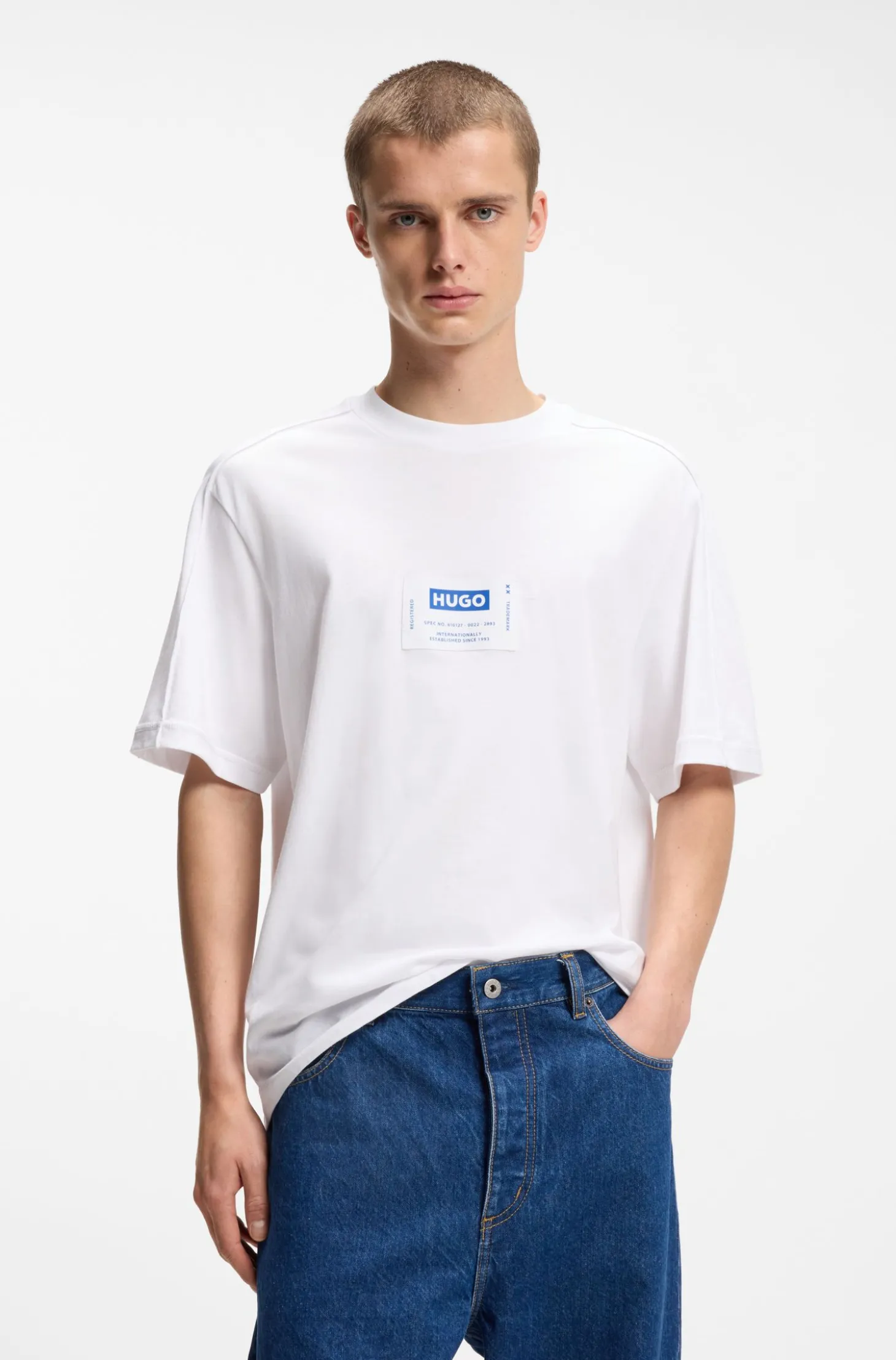 T-Shirt aus Baumwoll-Jersey mit Workwear-Logo-Label