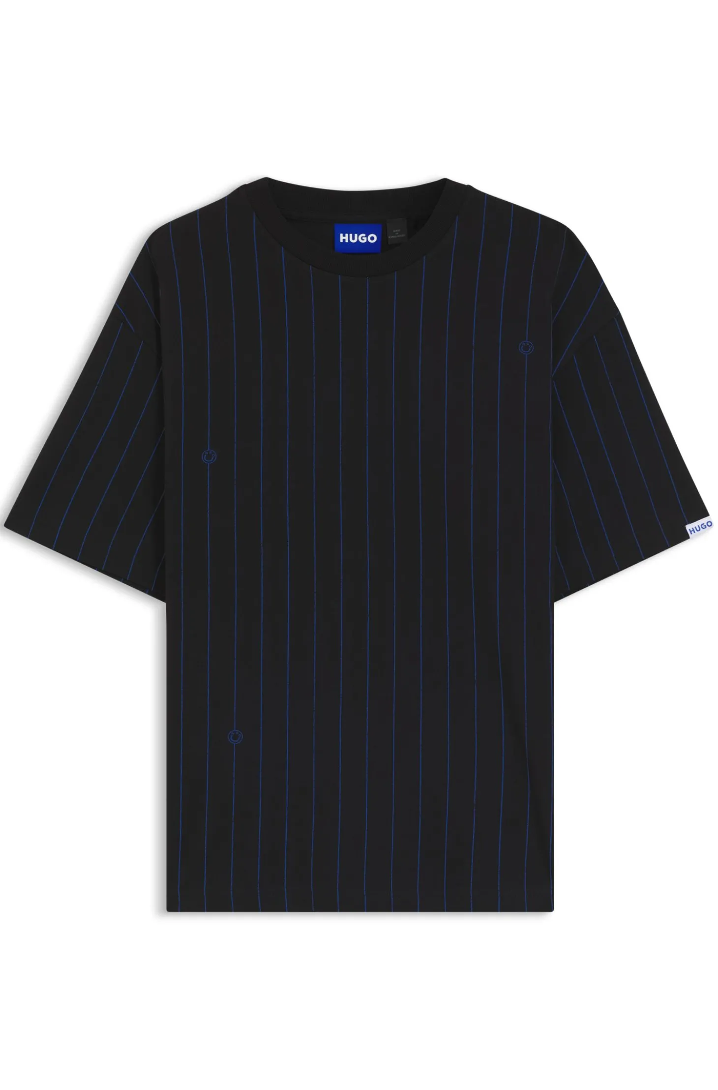 T-Shirt aus Baumwoll-Jersey mit Happy HUGO-Logo-Streifen