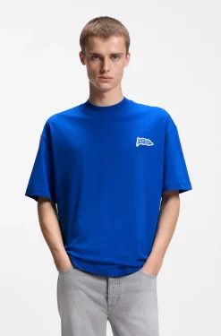 T-Shirt aus Baumwoll-Jersey mit Logo-Fähnchen