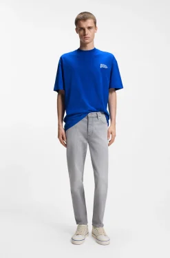 T-Shirt aus Baumwoll-Jersey mit Logo-Fähnchen