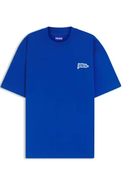 T-Shirt aus Baumwoll-Jersey mit Logo-Fähnchen