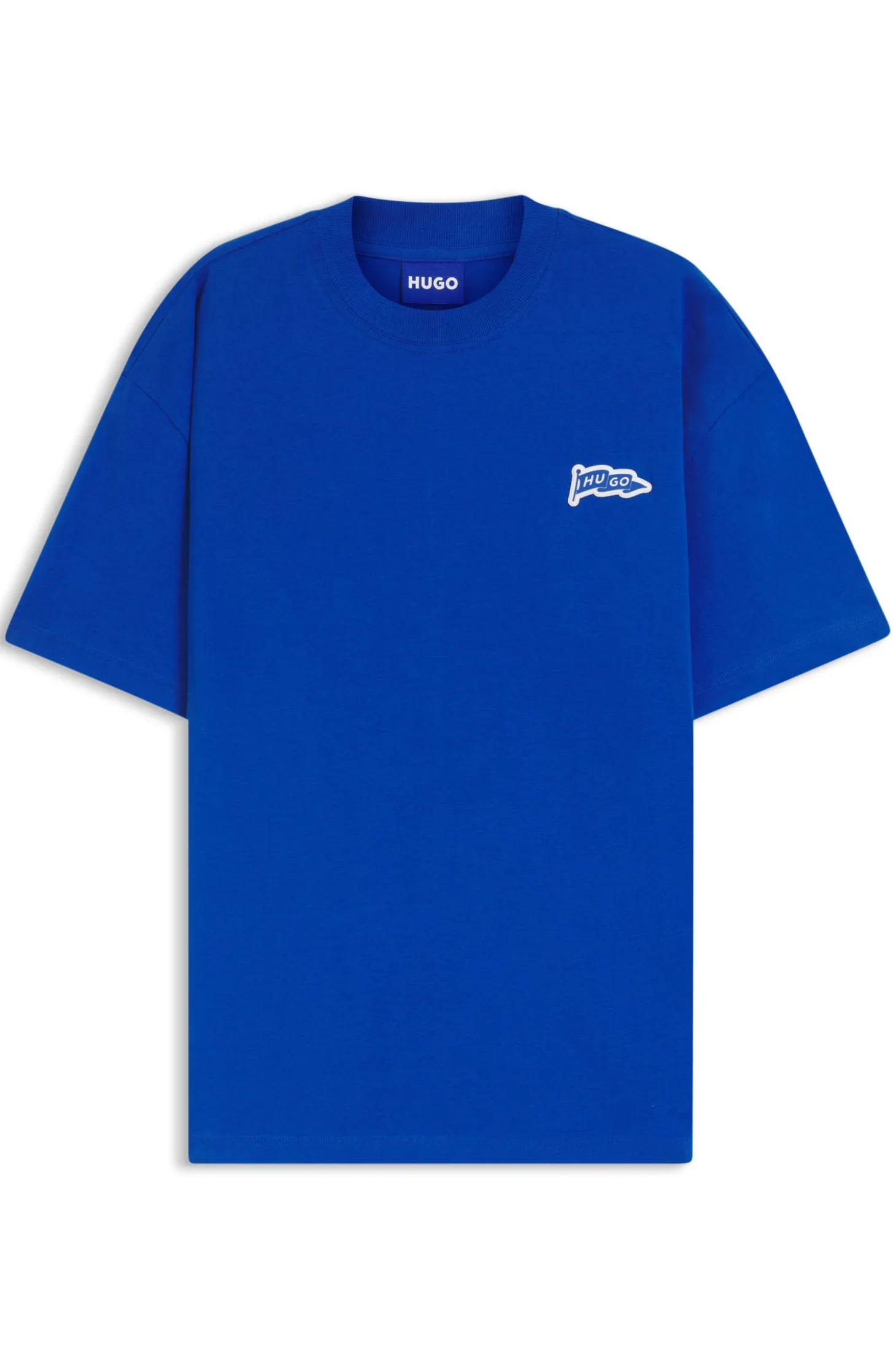 T-Shirt aus Baumwoll-Jersey mit Logo-Fähnchen