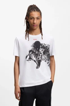 T-Shirt aus Baumwoll-Jersey mit Cobra-Print