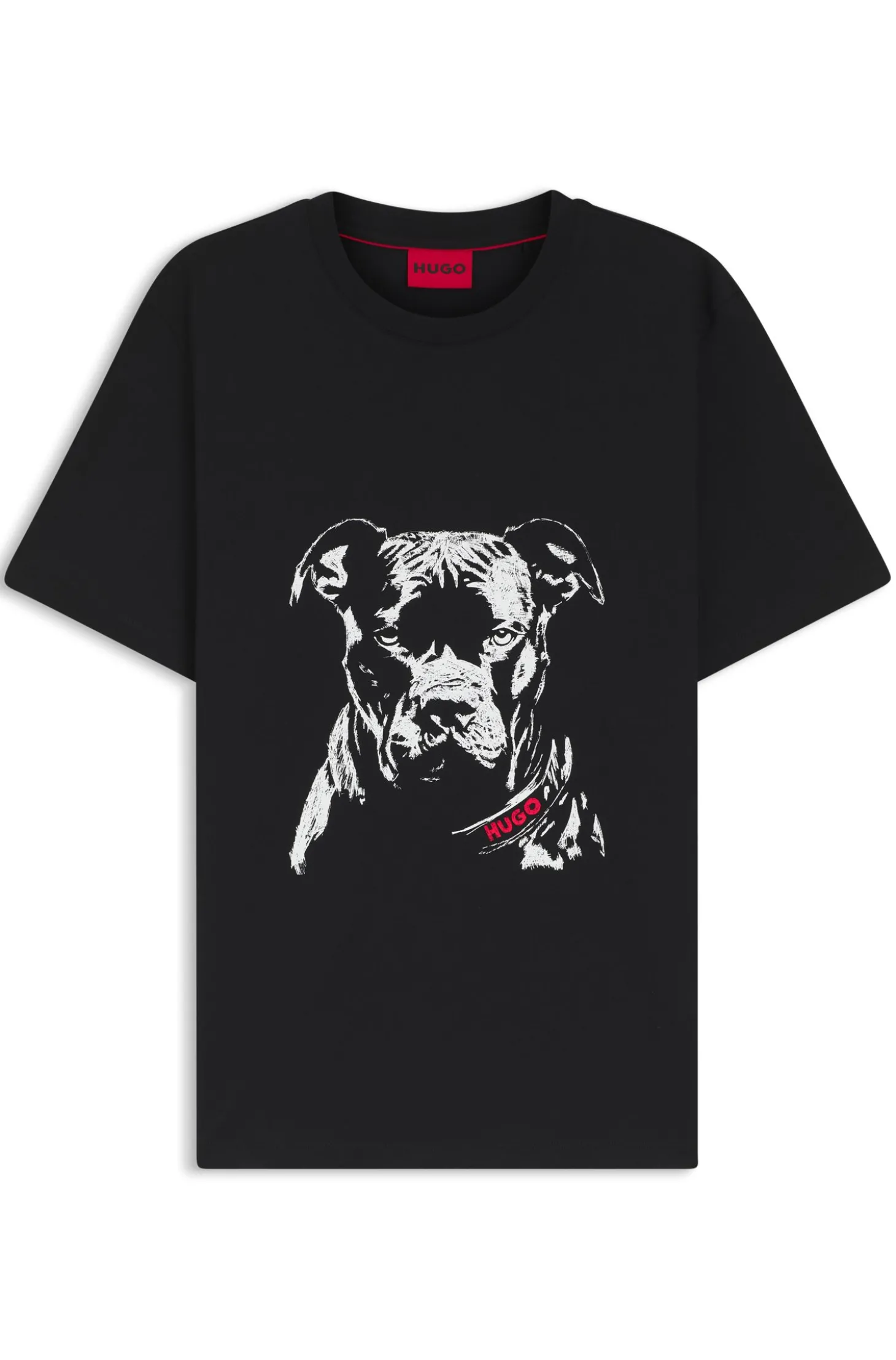 T-Shirt aus Baumwoll-Jersey mit Hunde-Artwork