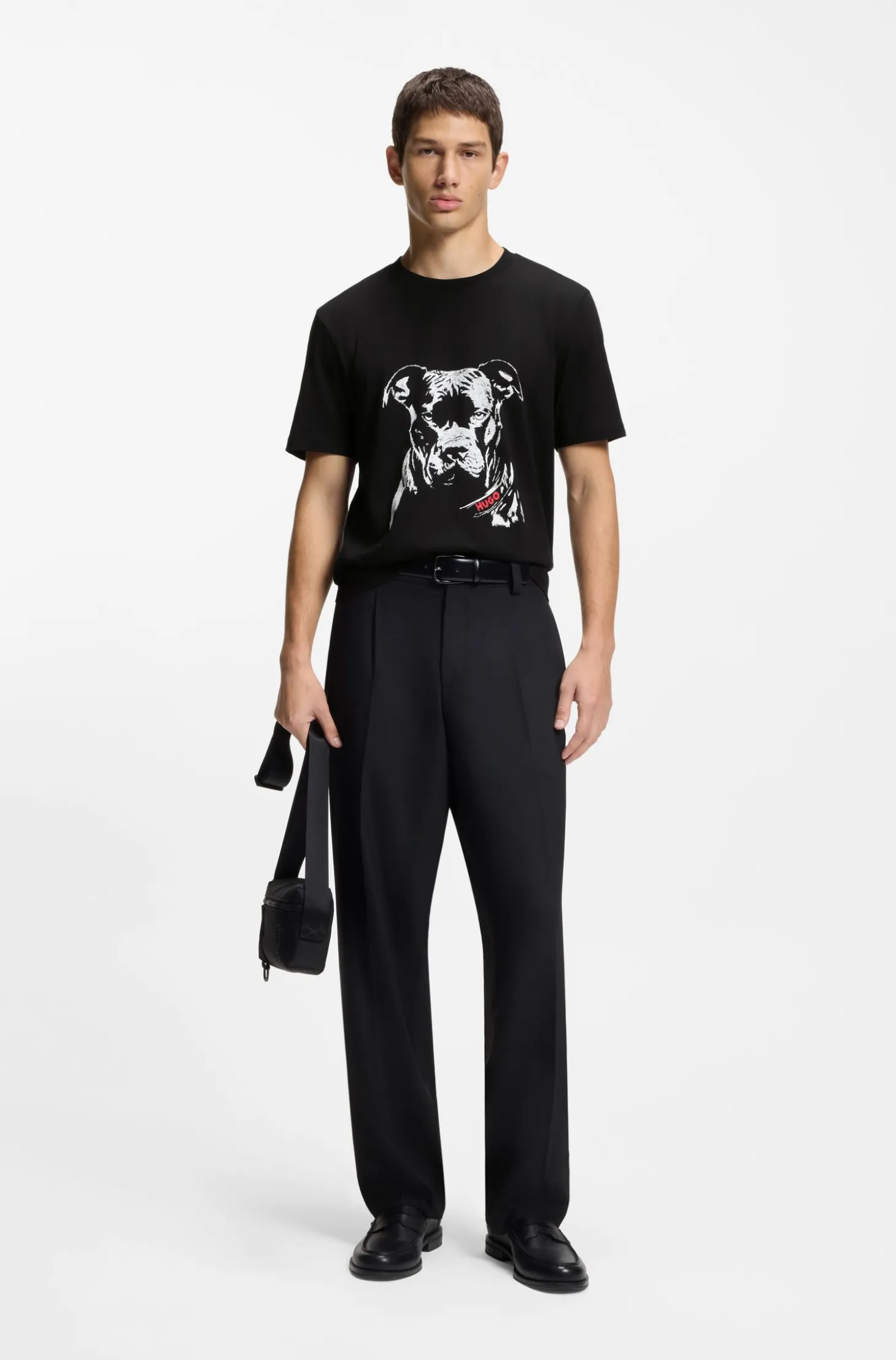 T-Shirt aus Baumwoll-Jersey mit Hunde-Artwork