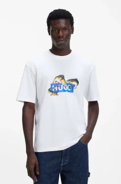 T-Shirt aus Baumwoll-Jersey mit Artwork-Print