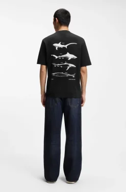 T-Shirt aus Baumwoll-Jersey mit Meeres-Artwork