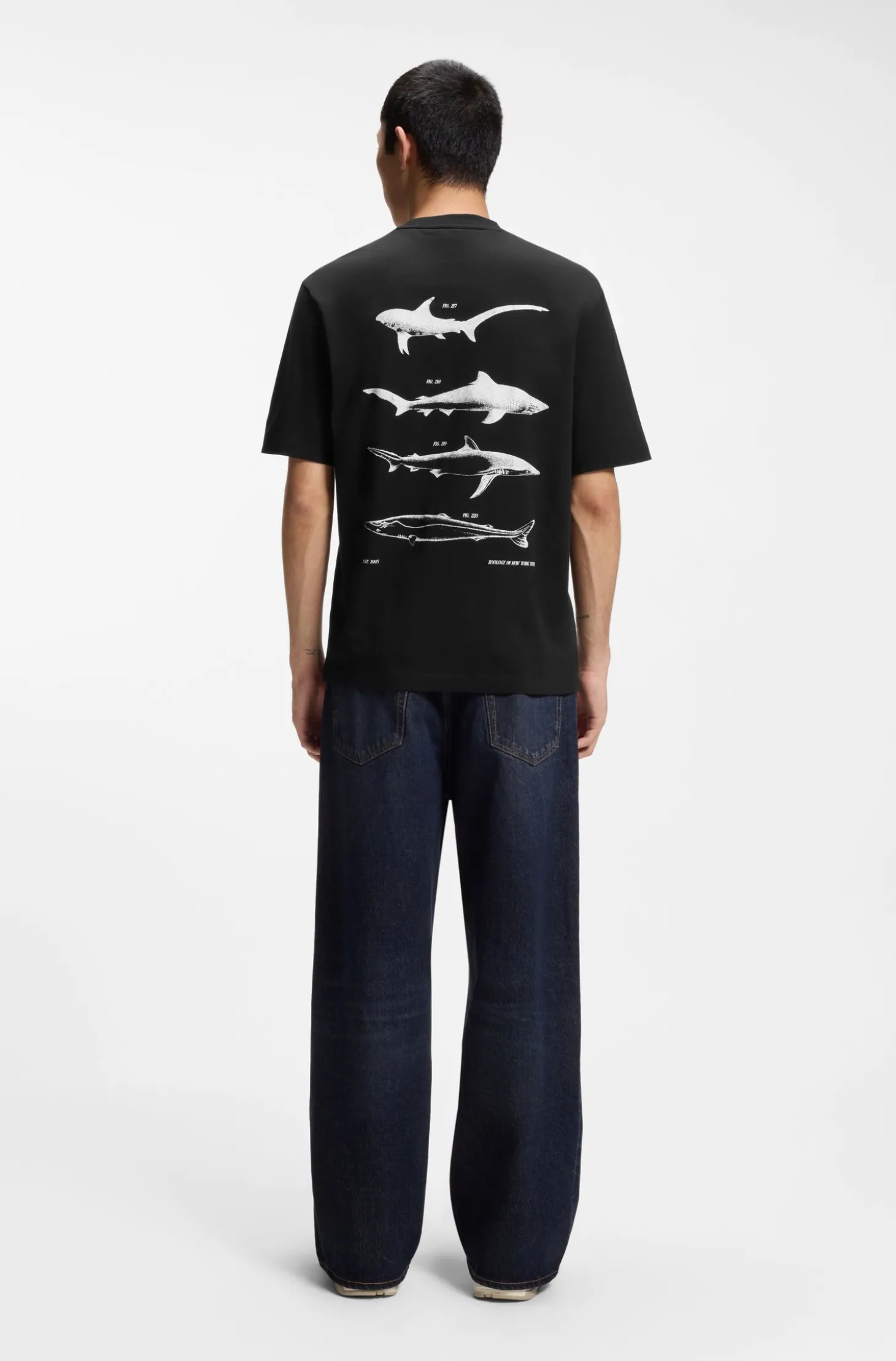 T-Shirt aus Baumwoll-Jersey mit Meeres-Artwork