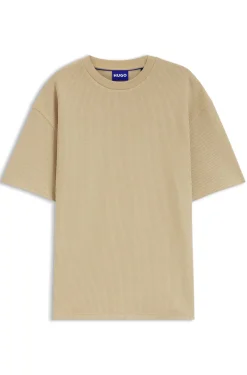 T-Shirt aus Baumwoll-Jersey mit blauem Logo-Aufnäher