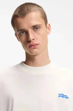 T-Shirt aus Baumwoll-Jersey mit Logo-Fähnchen
