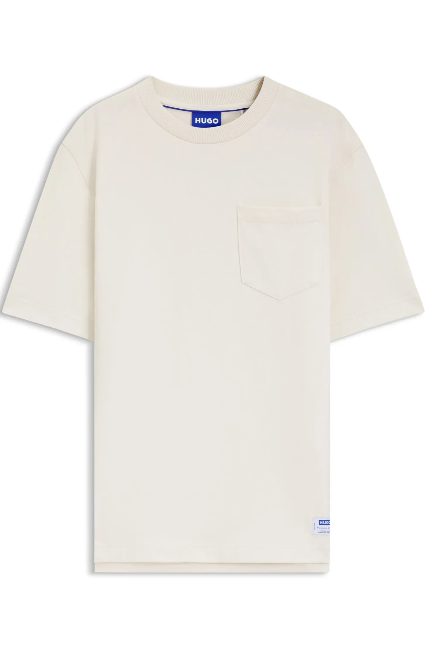 T-Shirt aus Baumwoll-Jersey mit aufgesetzter Tasche und Logo-Label