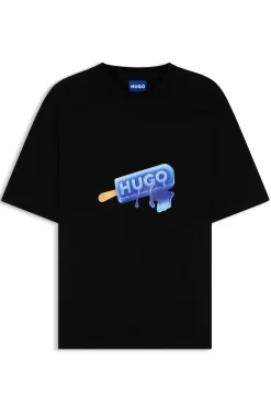 T-Shirt aus Baumwoll-Jersey mit Eis-am-Stiel Artwork
