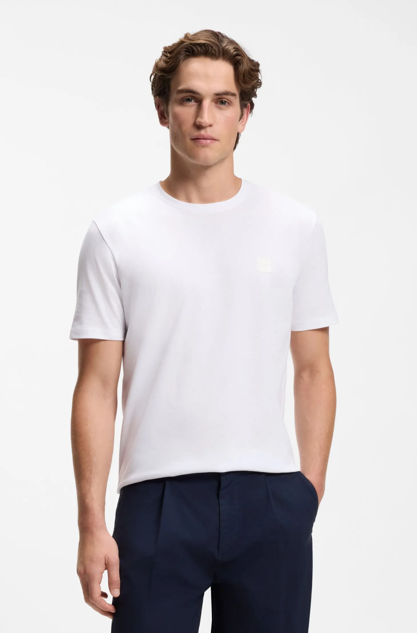 T-Shirt aus Baumwoll-Jersey mit Logo-Patch