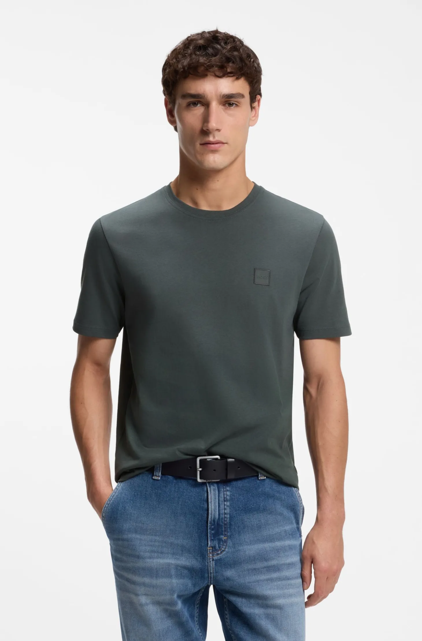 T-Shirt aus Baumwoll-Jersey mit Logo-Patch