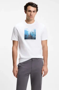 T-Shirt aus Baumwoll-Jersey mit Artwork-Print