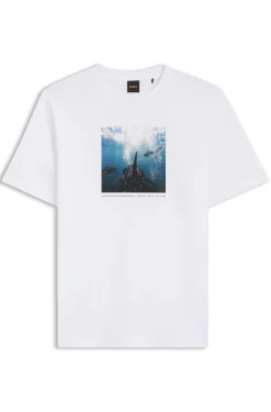 T-Shirt aus Baumwoll-Jersey mit Artwork-Print