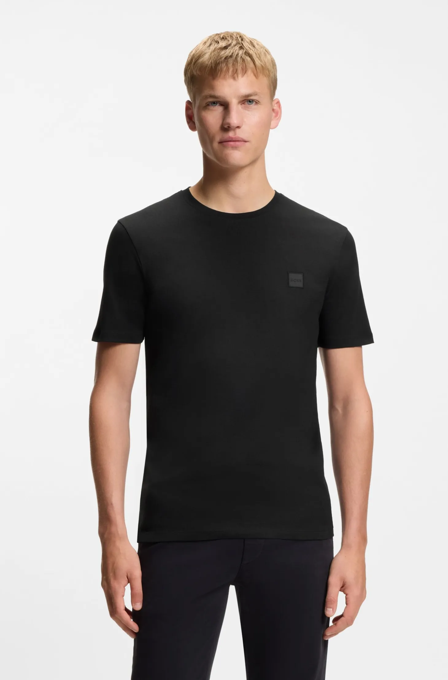 T-Shirt aus Baumwoll-Jersey mit Logo-Patch